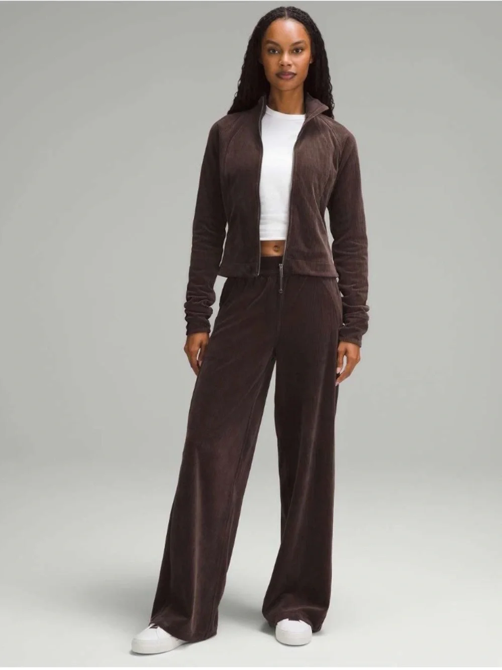 Lululemon Scuba Mid-Rise Wide-Leg Pant *Velvet Cord Espresso